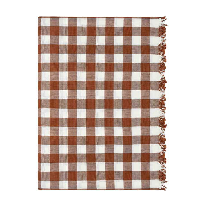 GINGHAM - Nutmeg Tablecloth Heather Taylor Home variable GINGHAM - Nutmeg Tablecloth Bonjour Fete - Party Supplies