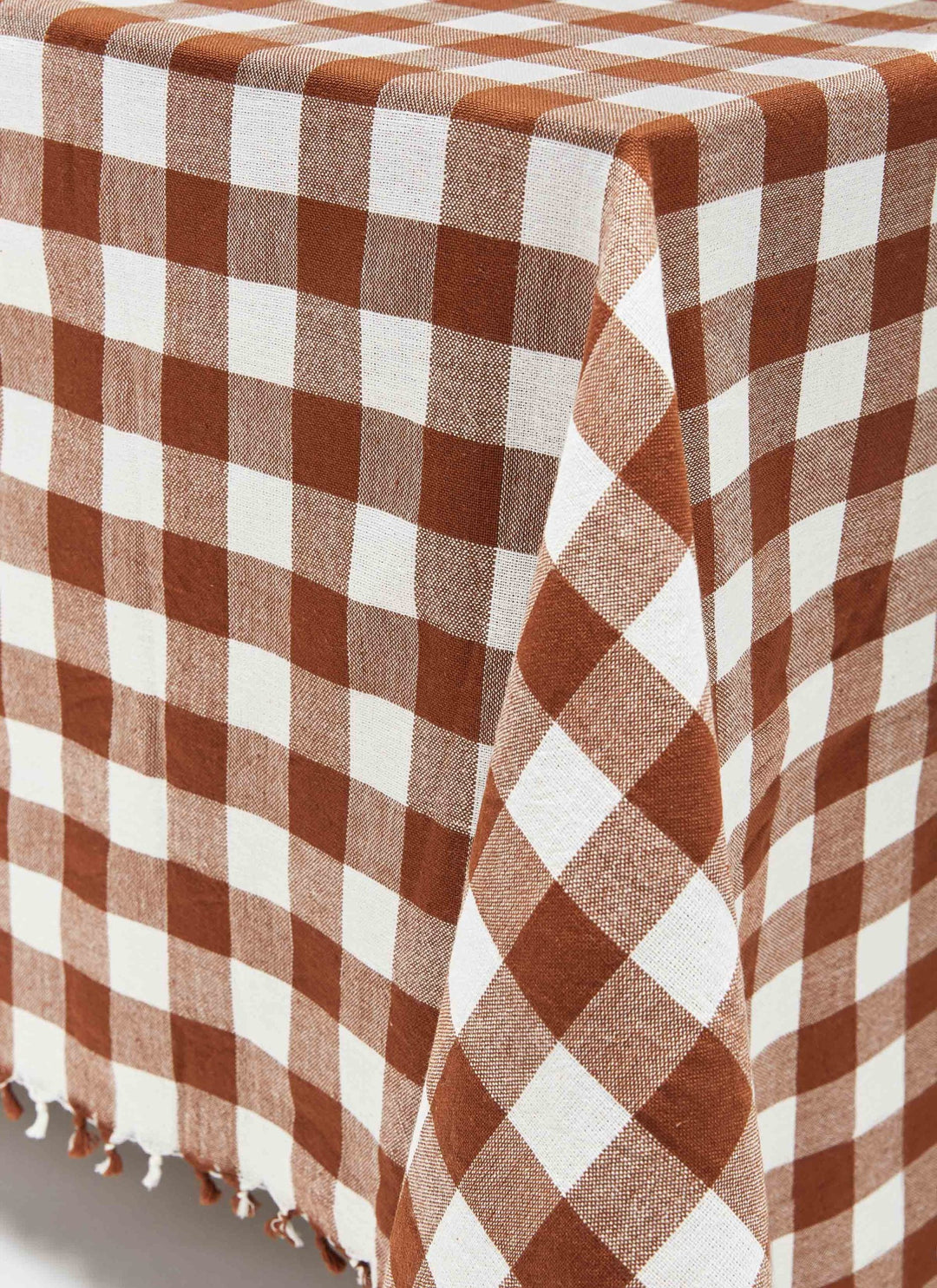GINGHAM - Nutmeg Tablecloth Heather Taylor Home variable Small GINGHAM - Nutmeg Tablecloth Bonjour Fete - Party Supplies
