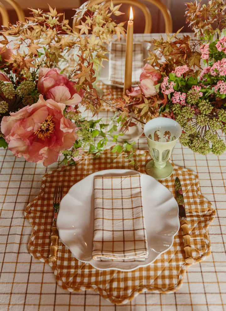 LATTICE - Nutmeg Tablecloth Heather Taylor Home variable LATTICE - Nutmeg Tablecloth Bonjour Fete - Party Supplies