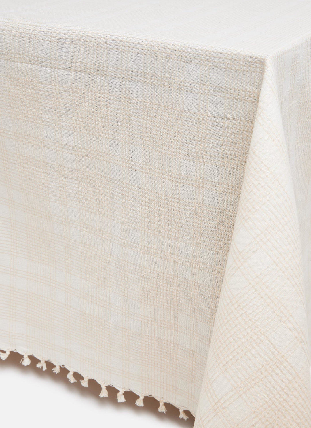 Marianne Plaid Cream Tablecloth