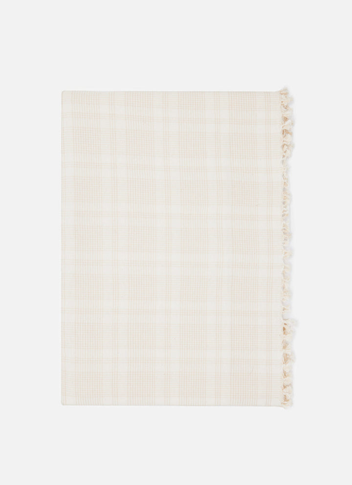 Marianne Plaid Cream Tablecloth