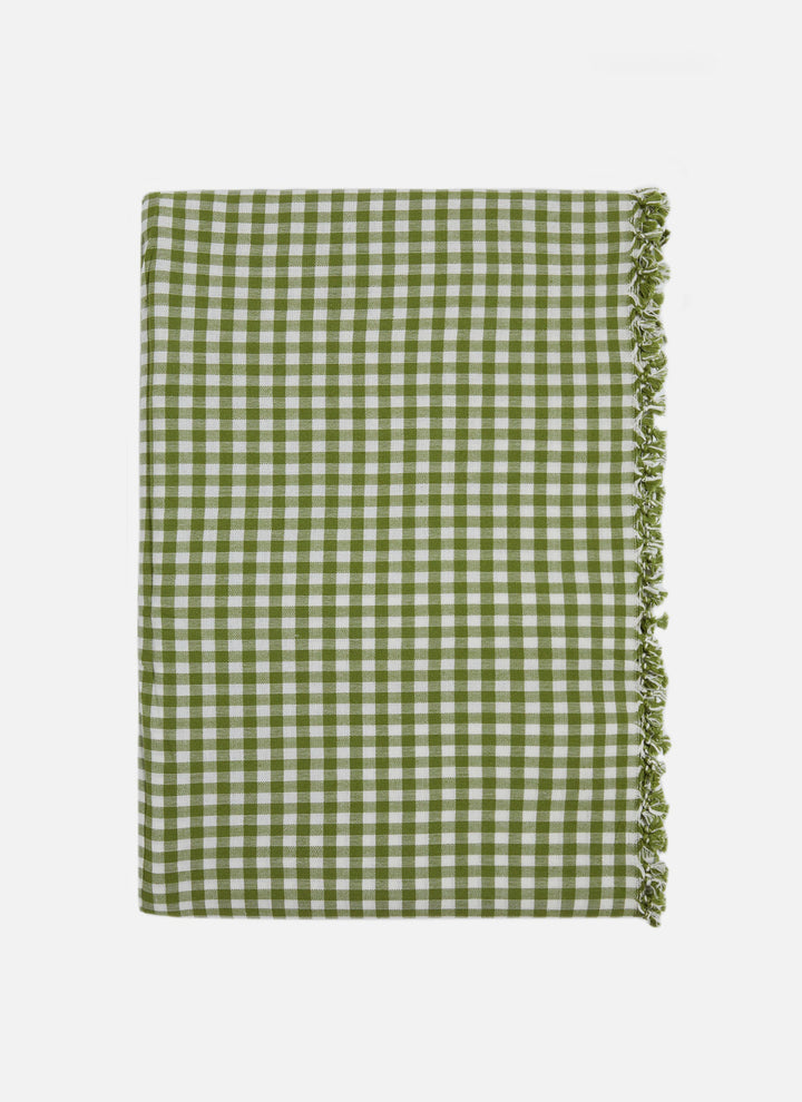 Mini Gingham Olive Tablecloth