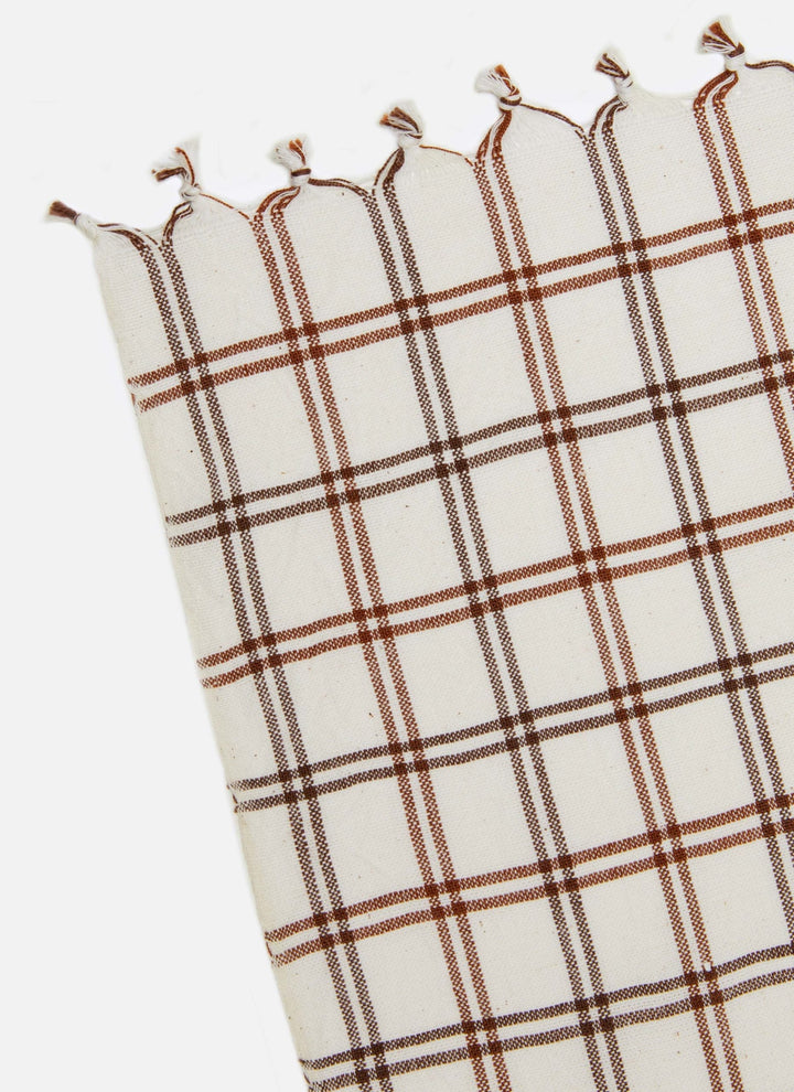 MAYFAIR PLAID - Nutmeg Tablecloth Heather Taylor Home MAYFAIR PLAID - Nutmeg Tablecloth Bonjour Fete - Party Supplies