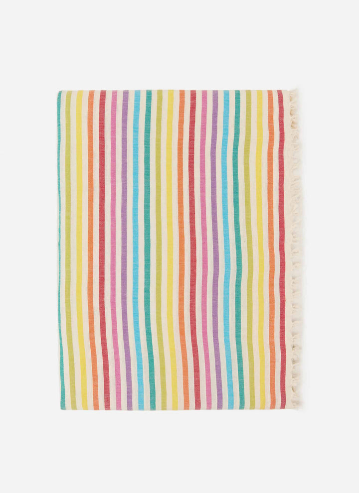 Multi Stripe Rainbow Tablecloth