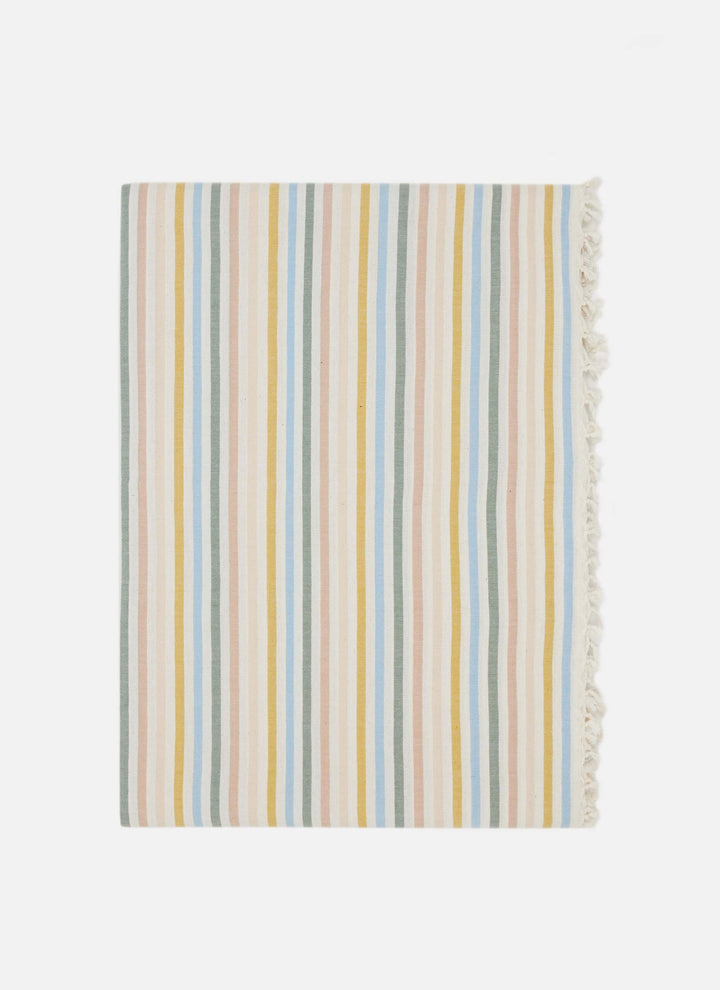 Multi Stripe Spring Pastel Tablecloth