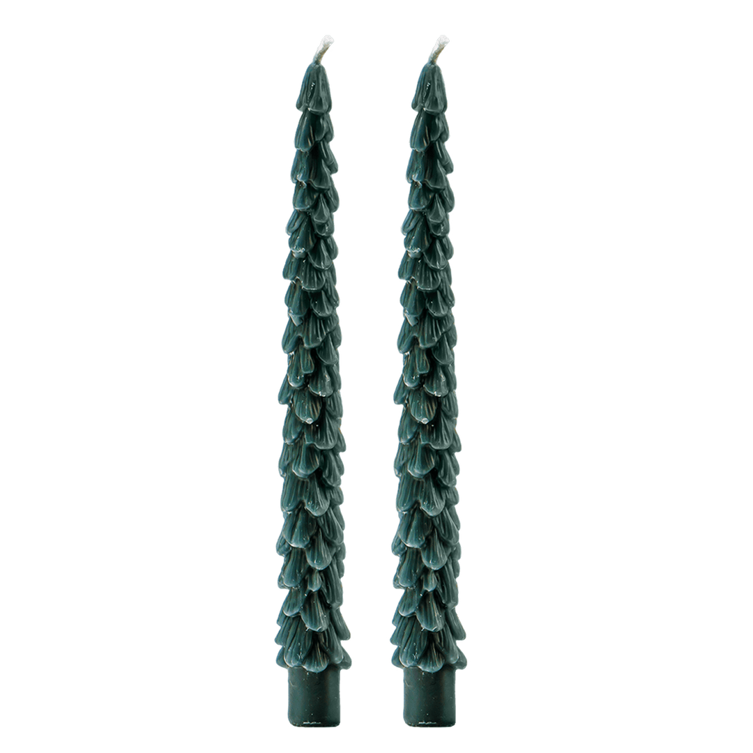 Green Tree Taper Candles - Set of 2 Sweet Water Decor Taper Candles Green Tree Taper Candles - Set of 2 Bonjour Fete - Party Supplies