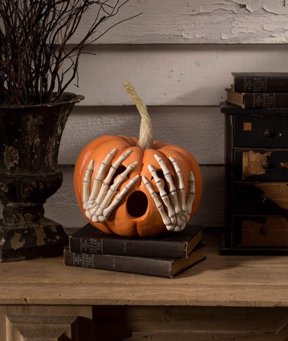Peek-a-Boo Pumpkin Orange Bethany Lowe Designs, Inc. Peek-a-Boo Pumpkin Orange Bonjour Fete - Party Supplies
