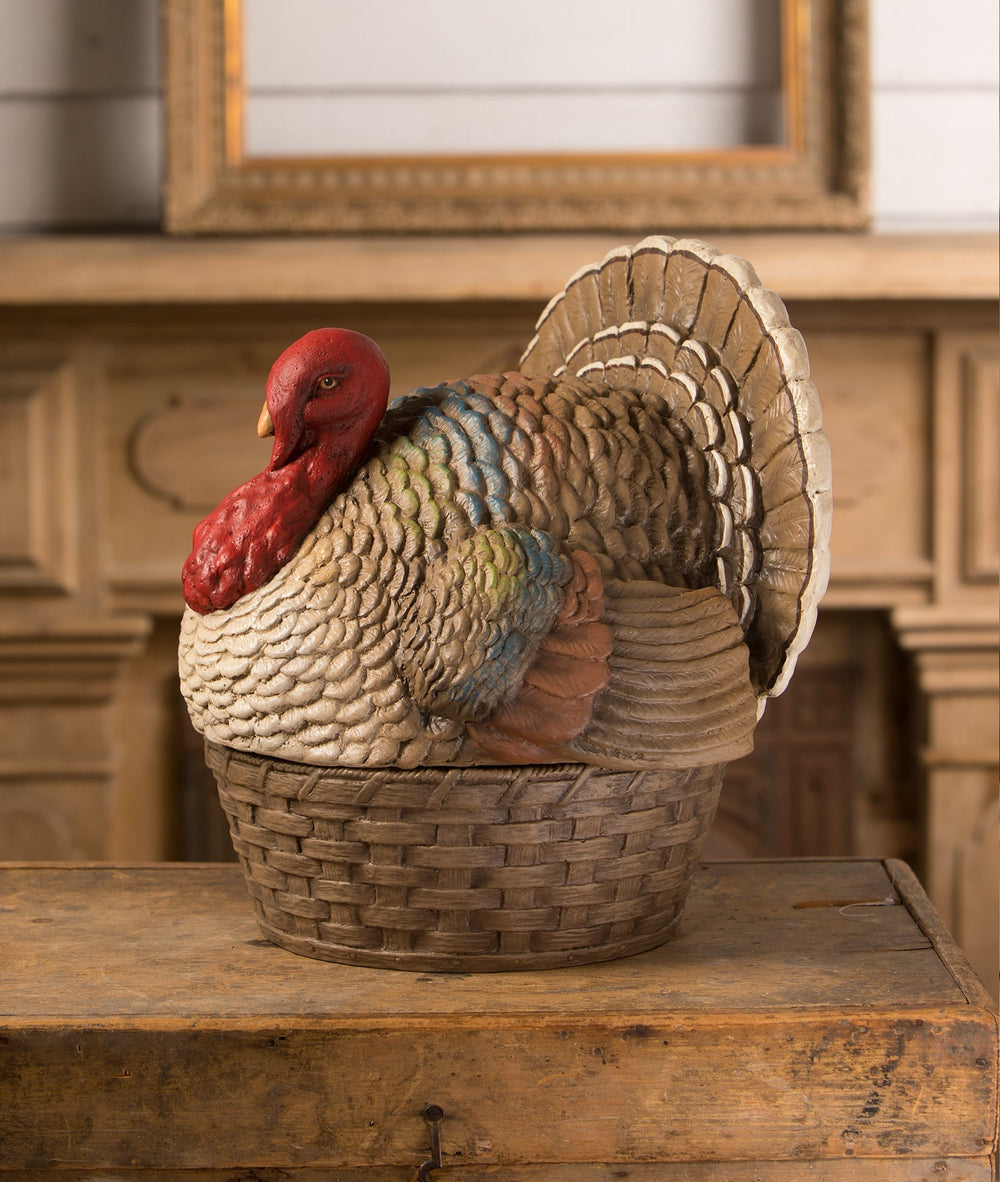Vintage Turkey Basket Container Bethany Lowe Designs, Inc. Vintage Turkey Basket Container Bonjour Fete - Party Supplies