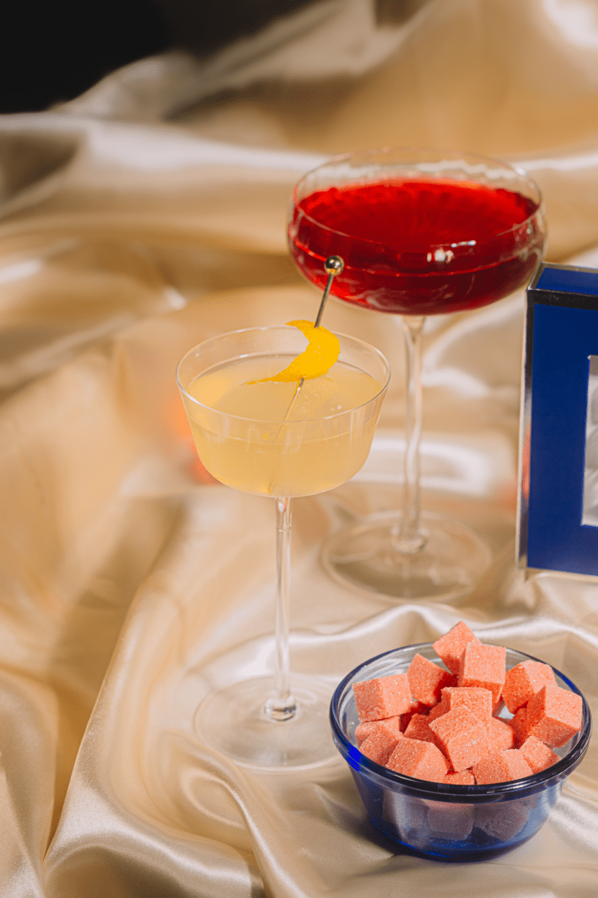 L'Chaim martini trio styled for a Hanukkah celebration