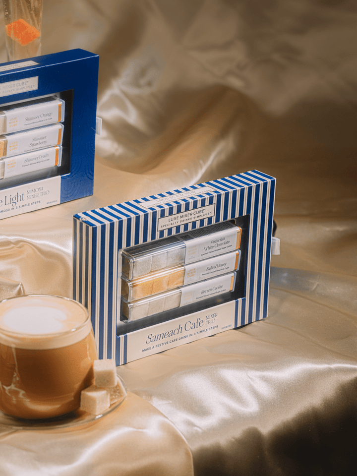 Warm coffee made from a cafe mixer cube by candlelight