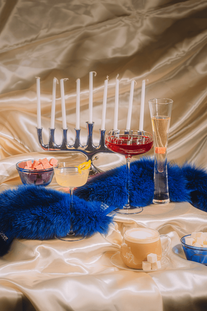 Sameach cafe mixer cubes styled as a holiday gift