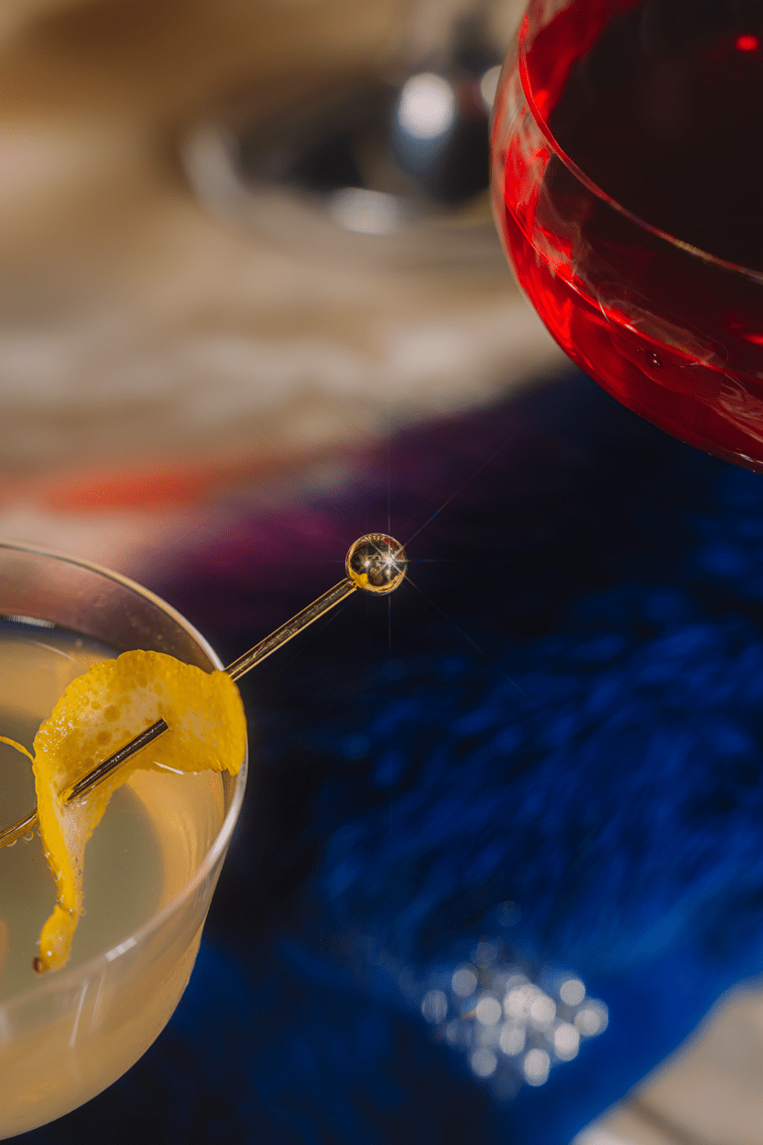 Shimmering mimosa made with a mixer cube for the Festival of Lights