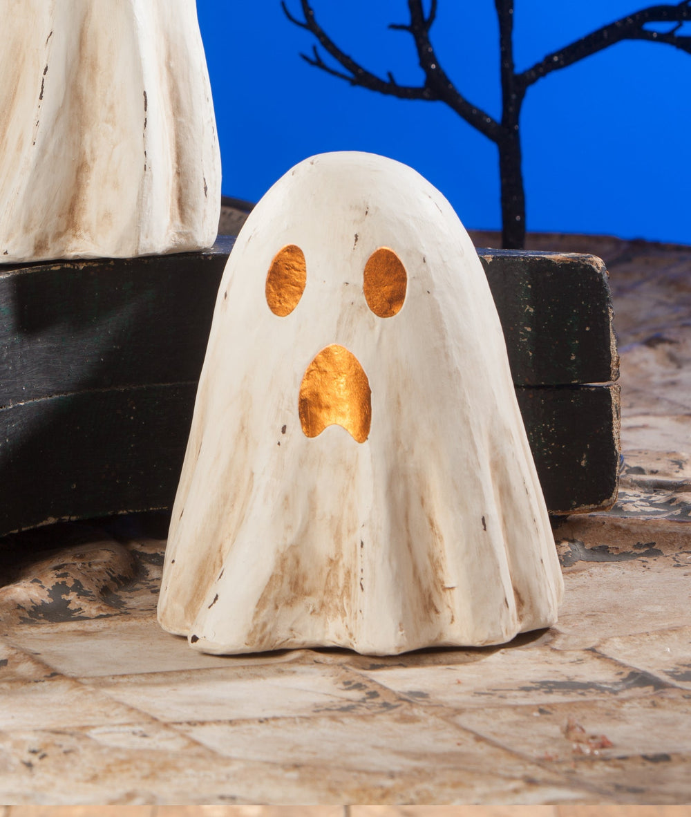 Scared Ghost Luminary Medium Paper Mache Bethany Lowe Designs, Inc. Scared Ghost Luminary Medium Paper Mache Bonjour Fete - Party Supplies