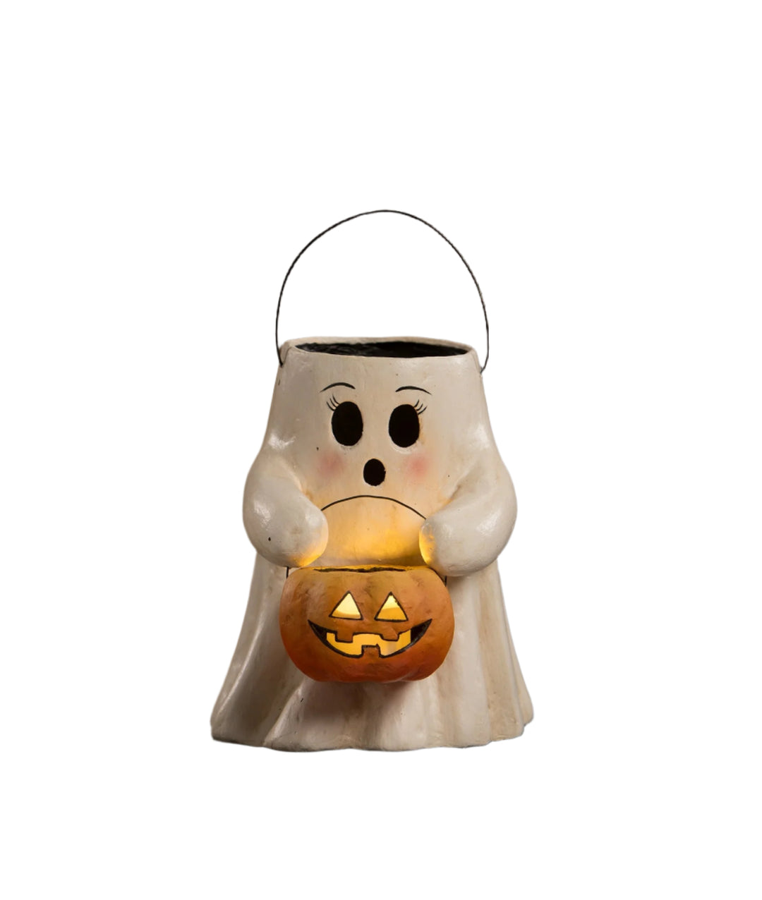 Sweet Boo With Pumpkin Bucket Paper Mache Bethany Lowe Designs, Inc. Sweet Boo With Pumpkin Bucket Paper Mache Bonjour Fete - Party Supplies