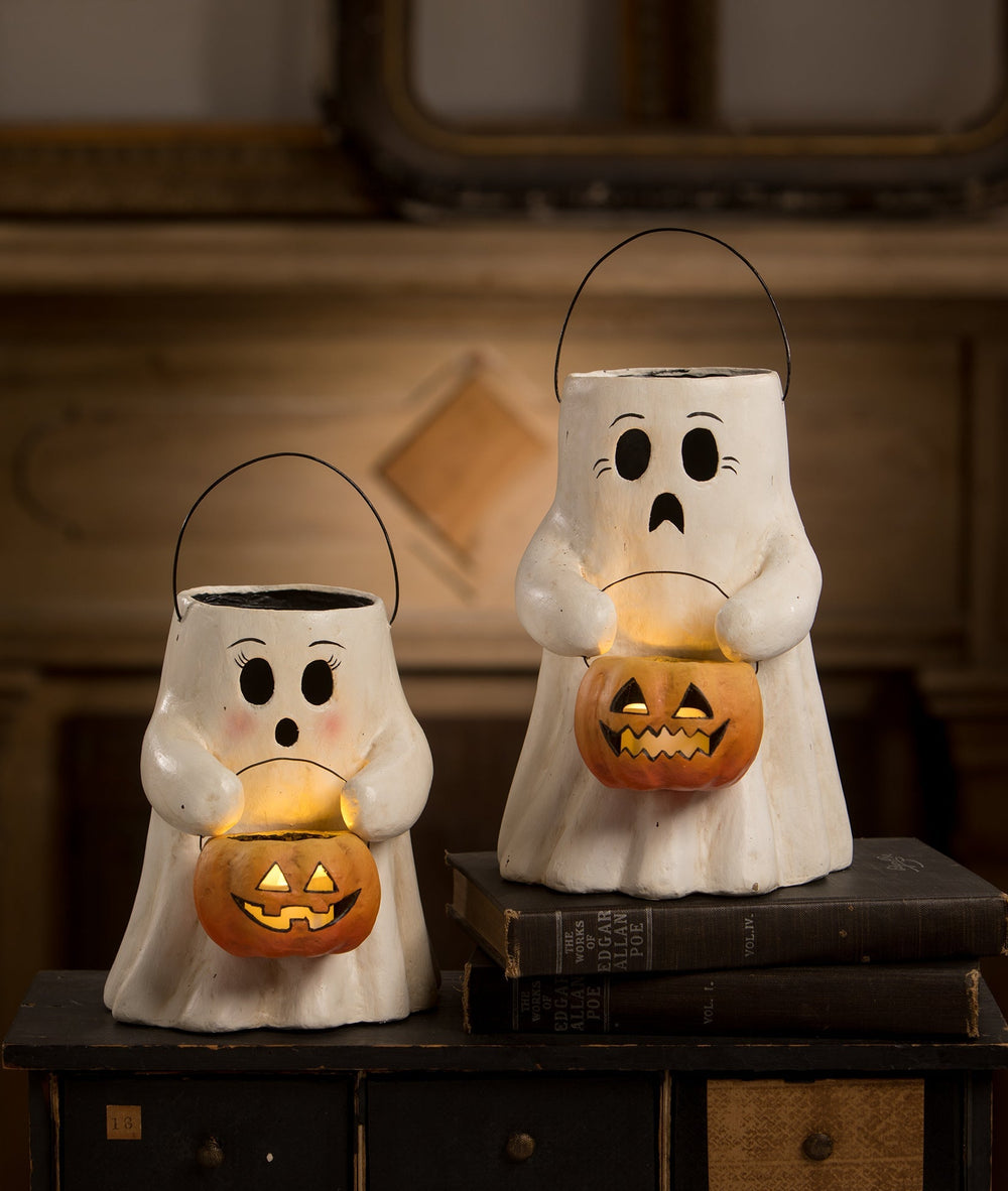 Sweet Boo With Pumpkin Bucket Paper Mache Bethany Lowe Designs, Inc. Sweet Boo With Pumpkin Bucket Paper Mache Bonjour Fete - Party Supplies