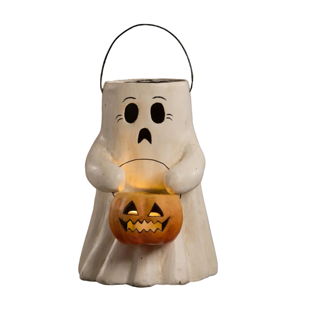 Scaredy Boo With Pumpkin Bucket Paper Mache Bethany Lowe Designs, Inc. Scaredy Boo With Pumpkin Bucket Paper Mache Bonjour Fete - Party Supplies