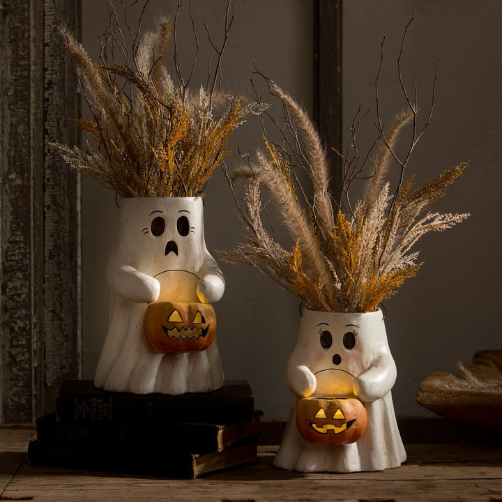 Scaredy Boo With Pumpkin Bucket Paper Mache Bethany Lowe Designs, Inc. Scaredy Boo With Pumpkin Bucket Paper Mache Bonjour Fete - Party Supplies
