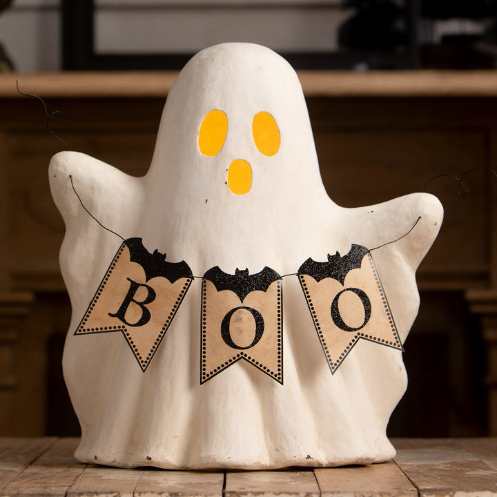 Ghost with Boo Garland Bethany Lowe Designs, Inc. Ghost with Boo Garland Bonjour Fete - Party Supplies