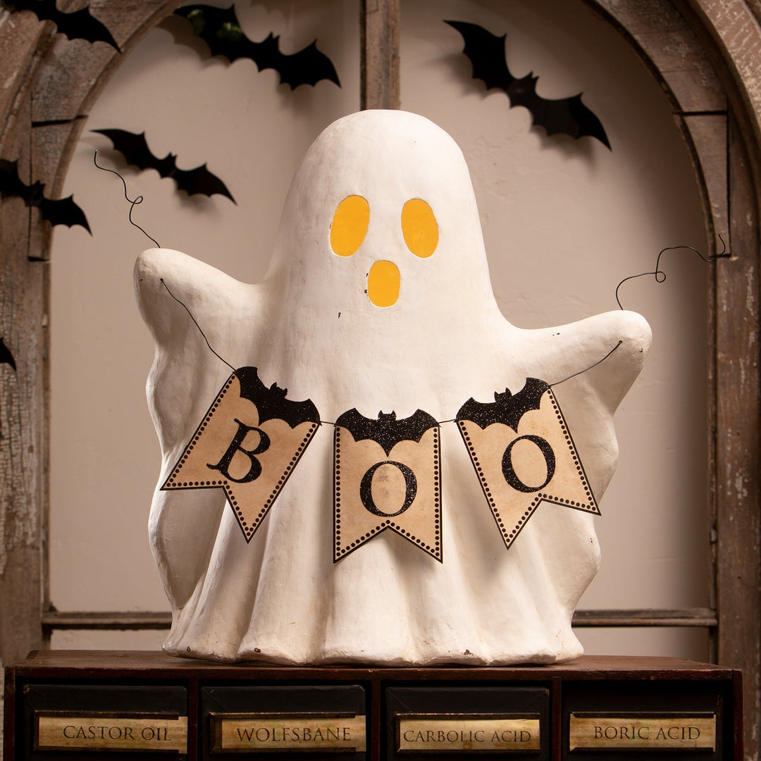 Ghost with Boo Garland Bethany Lowe Designs, Inc. Ghost with Boo Garland Bonjour Fete - Party Supplies