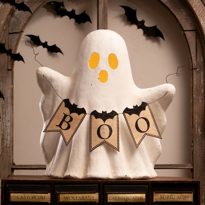 Ghost with Boo Garland Bethany Lowe Designs, Inc. Ghost with Boo Garland Bonjour Fete - Party Supplies