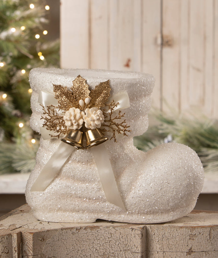 Winter White Santa boot by Bethany Lowe Designs