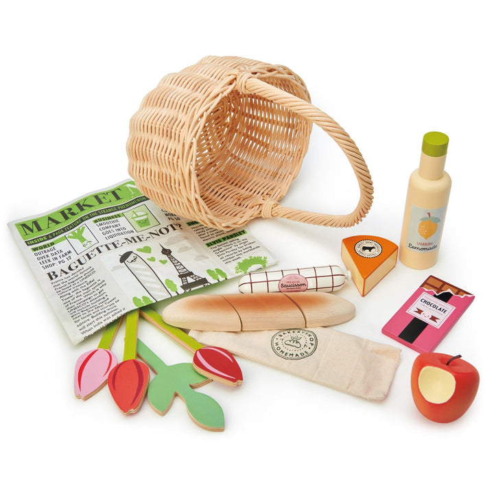 Wicker Shopping Basket Tender Leaf Wicker Shopping Basket Bonjour Fete - Party Supplies