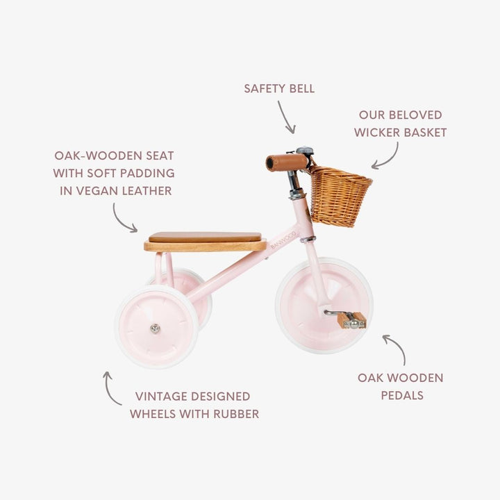 Trike vintage - Pink Banwood TRIKE Trike vintage - Pink Bonjour Fete - Party Supplies