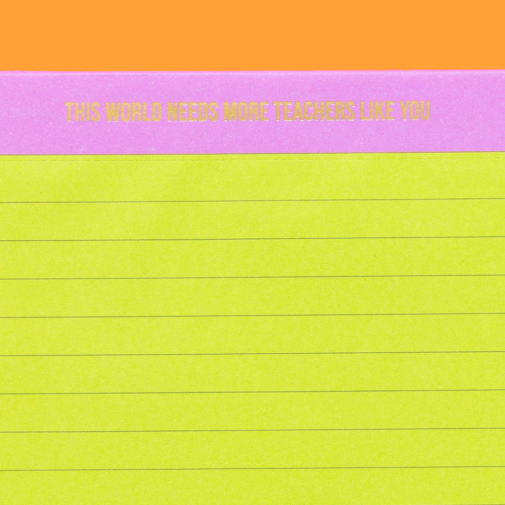 Teacher list pad with lined pages, a back to school teacher appreciation gift