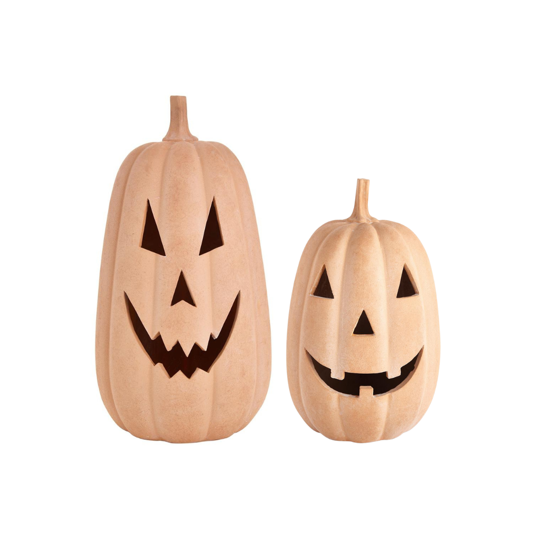 TERRACOTTA JACK-O-LANTERN DECORATION Allstate Floral Halloween Home Decor TERRACOTTA JACK-O-LANTERN DECORATION Bonjour Fete - Party Supplies