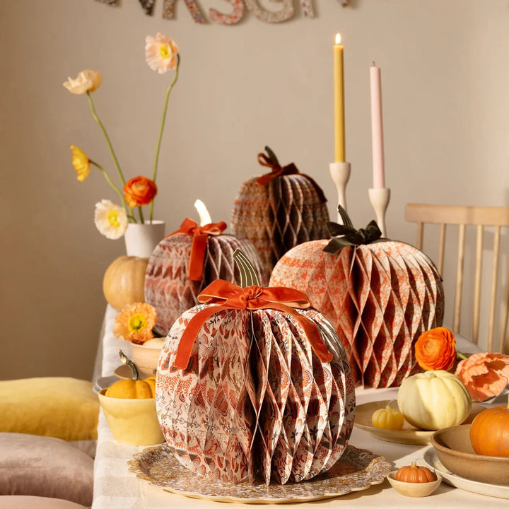 Meri Meri X Liberty Paper Honeycomb Pumpkins