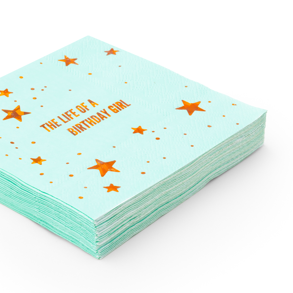 THE LIFE OF A BIRTHDAY GIRL COCKTAIL NAPKINS Bonjour Fete Napkins THE LIFE OF A BIRTHDAY GIRL COCKTAIL NAPKINS Bonjour Fete - Party Supplies