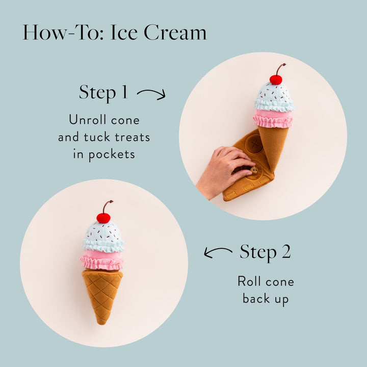 Ice Cream Interactive Snuffle Dog Toy - Bonjour Fête 