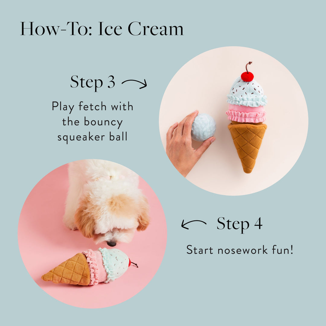 Ice Cream Interactive Snuffle Dog Toy - Bonjour Fête 