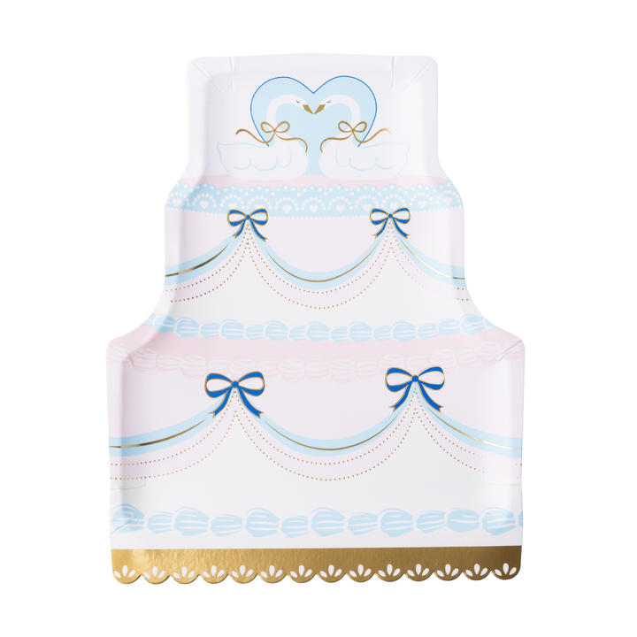 TYING THE KNOT WEDDING CAKE PLATES Bonjour Fete Plates TYING THE KNOT WEDDING CAKE PLATES Bonjour Fete - Party Supplies