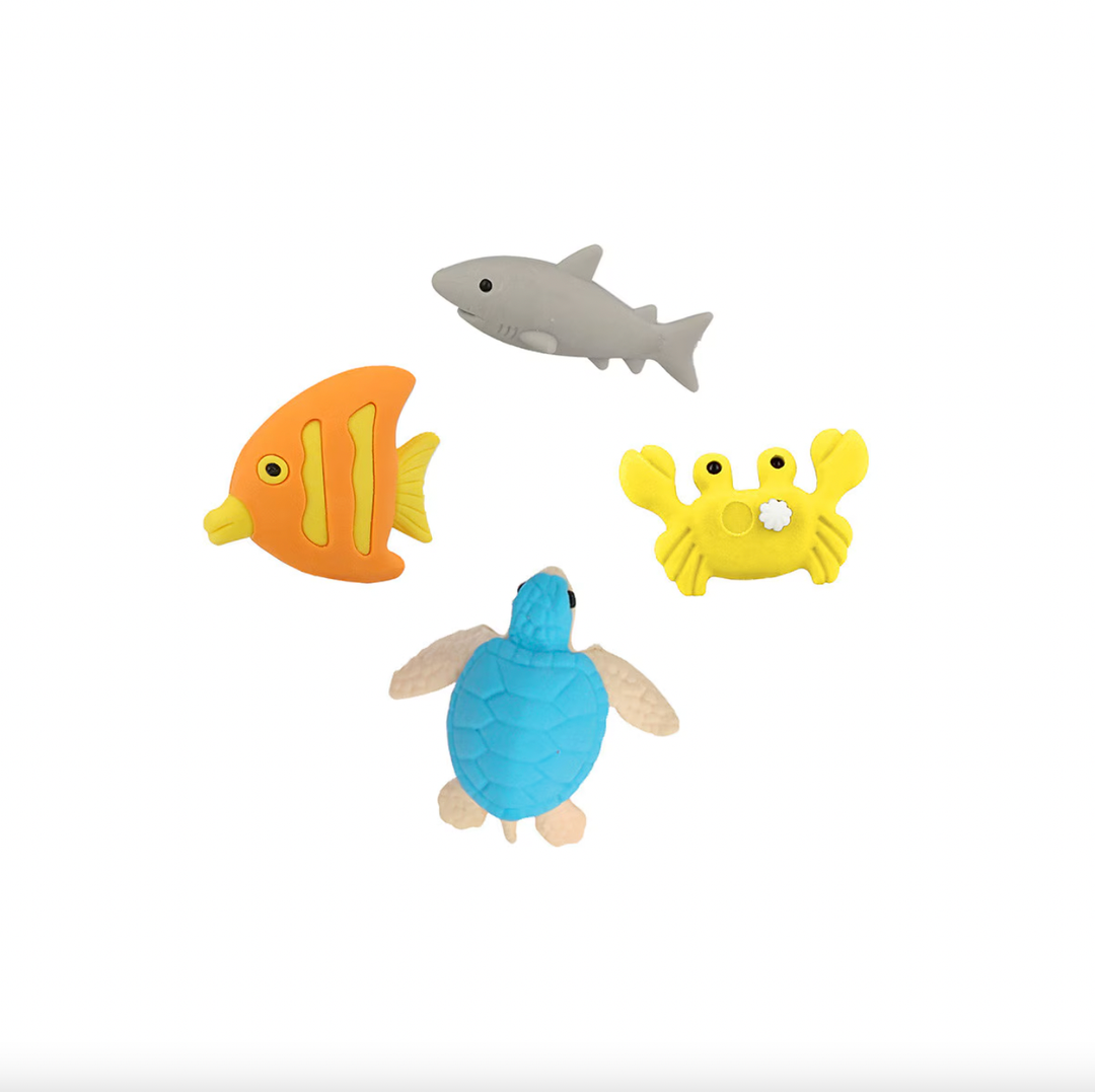 UNDER THE SEA KIDS VALENTINE'S CARDS & ERASER SET Meri Meri Valentines Party Favors UNDER THE SEA KIDS VALENTINE'S CARDS & ERASER SET Bonjour Fete - Party Supplies