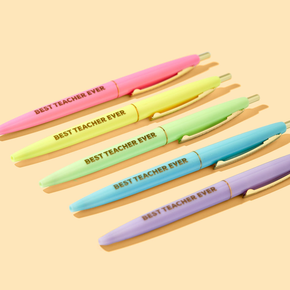 Best Teacher Ever Pen Set Taylor Elliott Designs 05 - Writing Best Teacher Ever Pen Set Bonjour Fete - Party Supplies