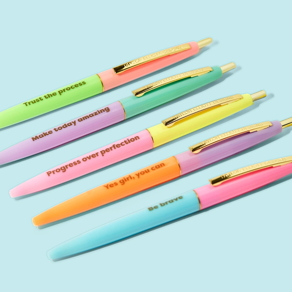 Happy Pen Set Taylor Elliott Designs 05 - Writing Happy Pen Set Bonjour Fete - Party Supplies