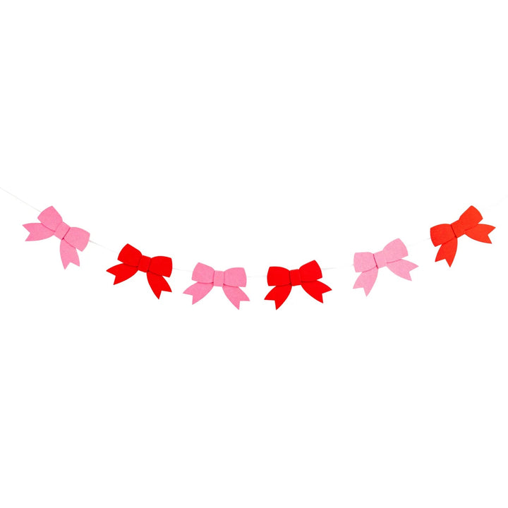 PINK AND RED FELT BOW BANNER My Mind’s Eye Garlands & Banners PINK AND RED FELT BOW BANNER Bonjour Fete - Party Supplies