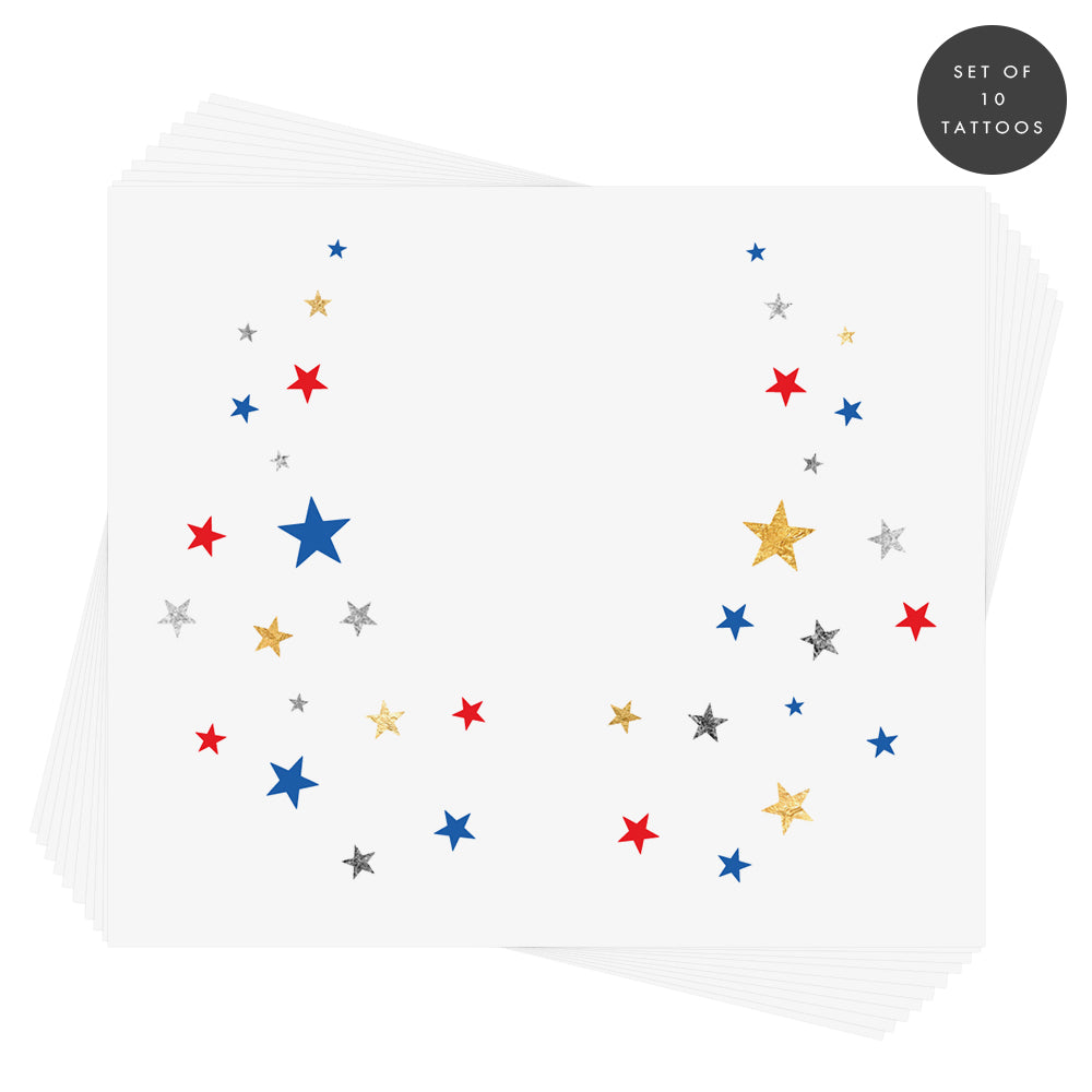 AMERICAN STARRY EYE JEWEL Flash Tattoos Party Tats AMERICAN STARRY EYE JEWEL Bonjour Fete - Party Supplies