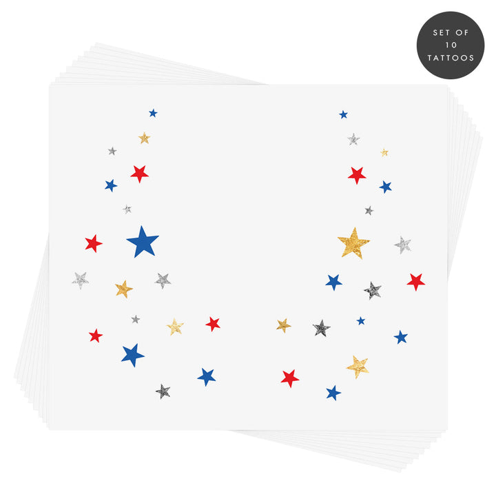 AMERICAN STARRY EYE JEWEL Flash Tattoos Party Tats AMERICAN STARRY EYE JEWEL Bonjour Fete - Party Supplies