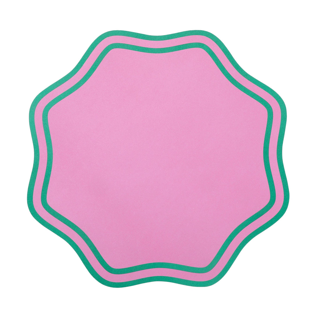 Die cut scalloped paper placemats, 15 inches square in assorted Colorwave shades