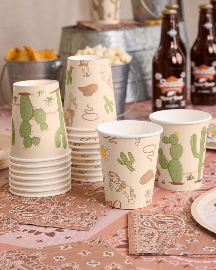 Wild Wild West Gold Foil Cowboy Cups