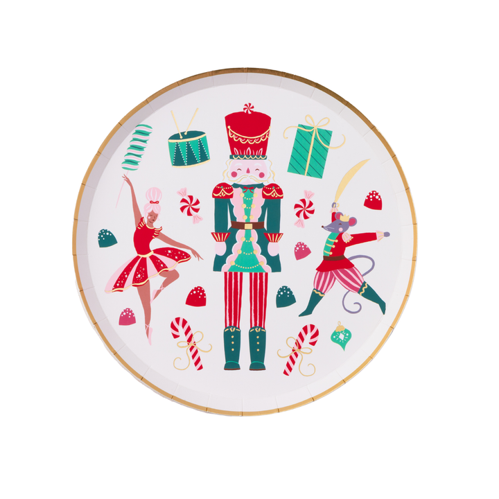 WHIMSICAL NUTCRACKER DESSERT PLATES Bonjour Fete Plates WHIMSICAL NUTCRACKER DESSERT PLATES Bonjour Fete - Party Supplies