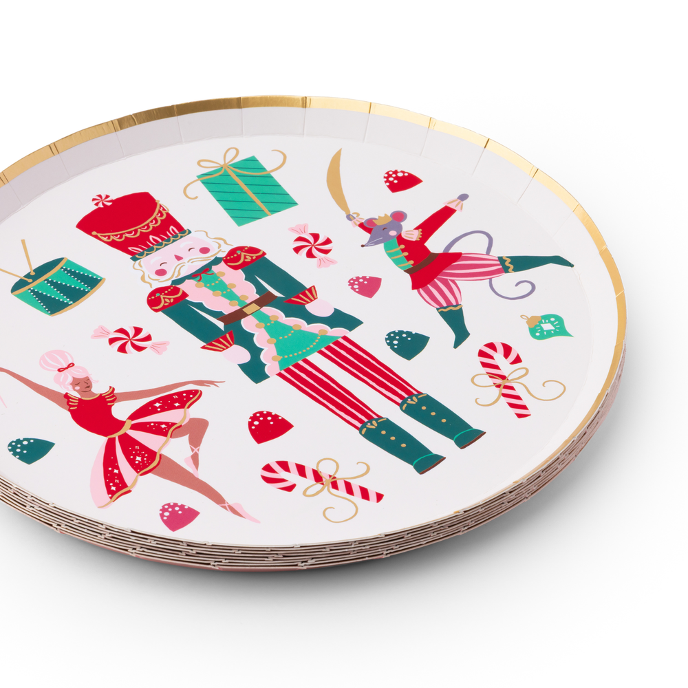 WHIMSICAL NUTCRACKER DESSERT PLATES Bonjour Fete Plates WHIMSICAL NUTCRACKER DESSERT PLATES Bonjour Fete - Party Supplies