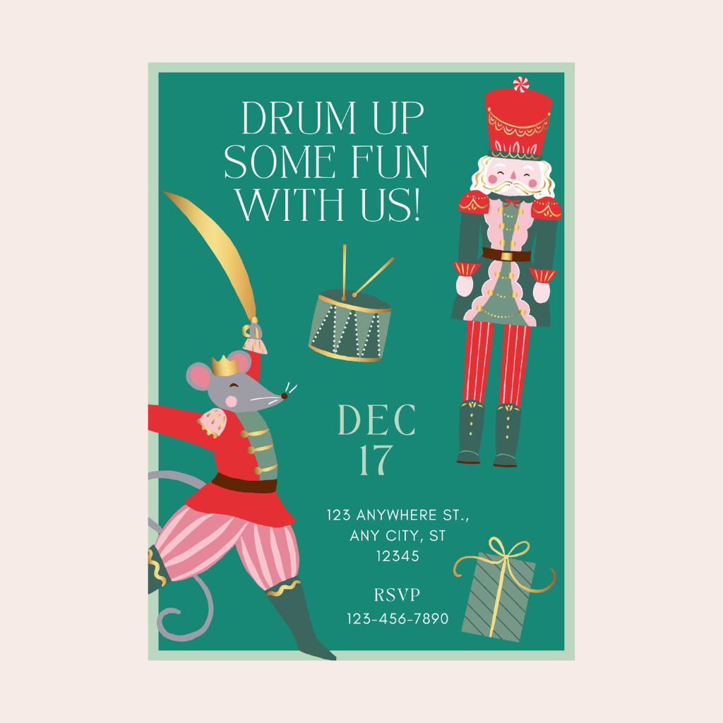 WHIMSICAL NUTCRACKER DIGITAL PARTY INVITATION Bonjour Fête WHIMSICAL NUTCRACKER DIGITAL PARTY INVITATION Bonjour Fete - Party Supplies