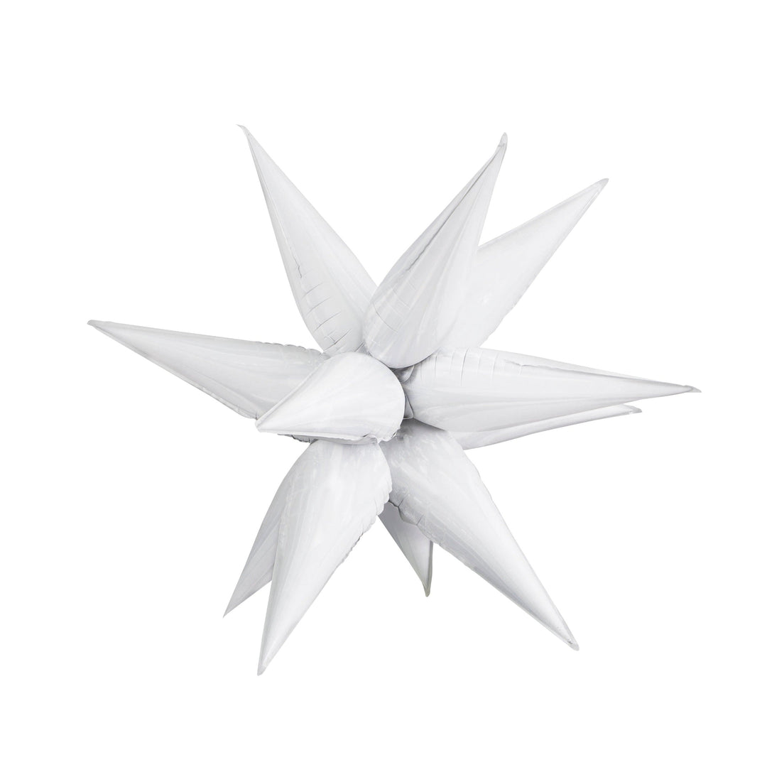 WHITE 3D STARBURST FOIL BALLOON Bonjour Fête Bonjour Fete - Party Supplies