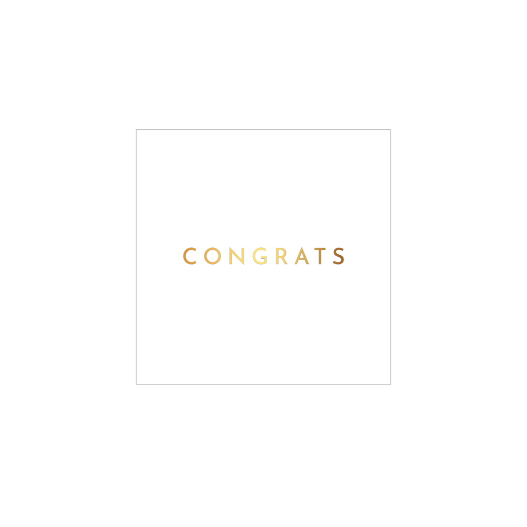 White and gold congrats cocktail napkins for a graduation or celebration