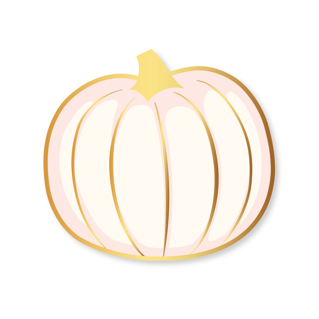 WHITE & GOLD PUMPKIN PLATES Bonjour Fete Plates WHITE & GOLD PUMPKIN PLATES Bonjour Fete - Party Supplies