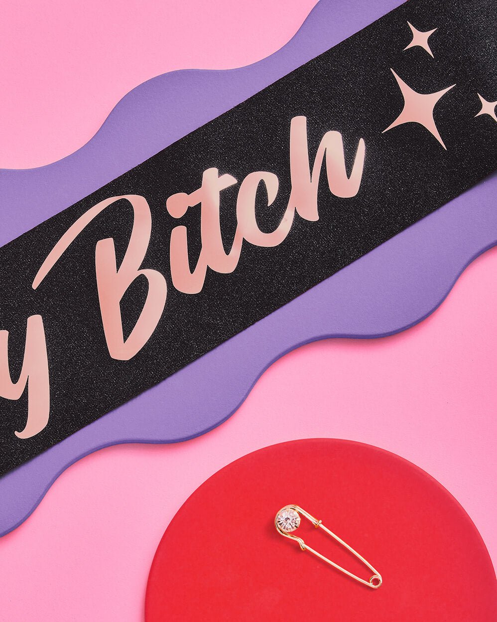 Glitter black birthday sash with rose gold foil text