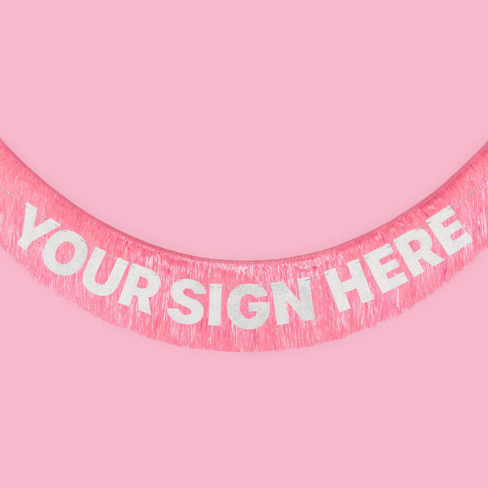 That's Hot Fringe - pink foil banner xo, Fetti Banners That's Hot Fringe - pink foil banner Bonjour Fete - Party Supplies